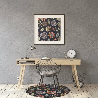 Tapis de chaise de bureau Fleurs colorées