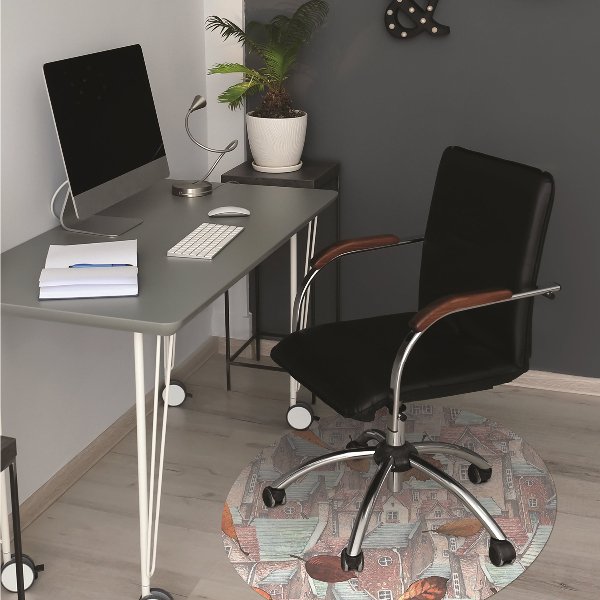Tapis de chaise de bureau Ville automnale