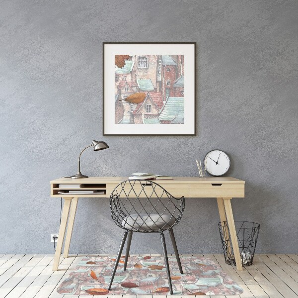 Tapis de chaise de bureau Ville automnale