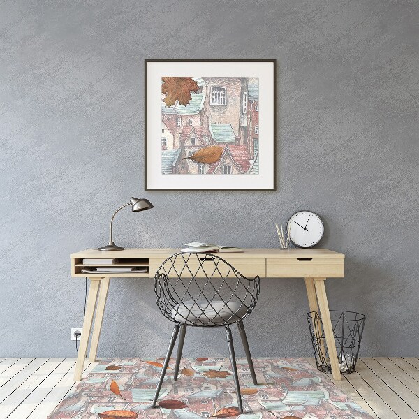 Tapis de chaise de bureau Ville automnale