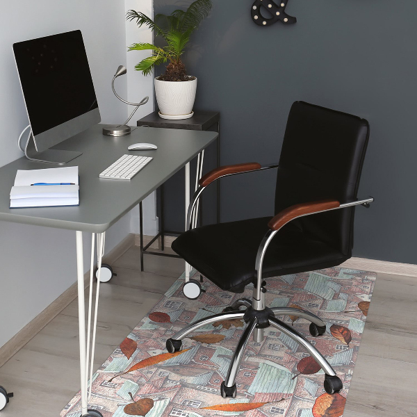 Tapis de chaise de bureau Ville automnale