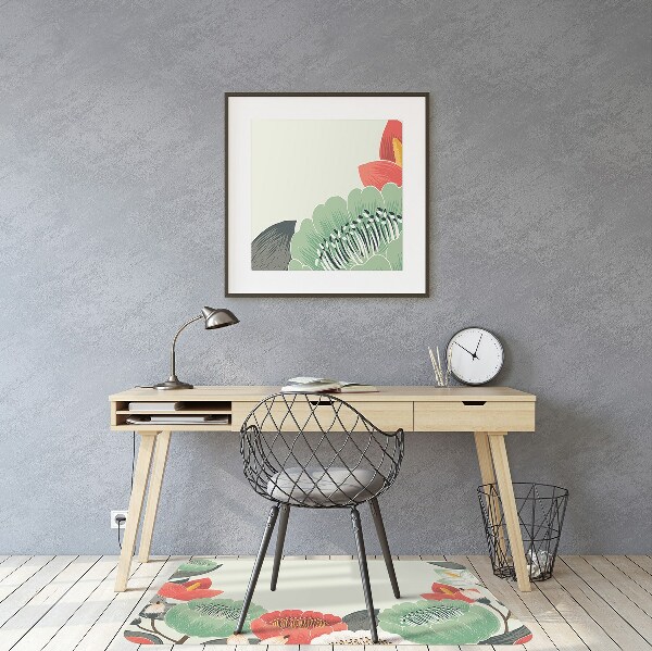 Tapis de chaise de bureau Fleurs de printemps