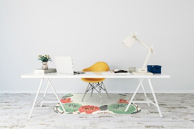 Tapis de chaise de bureau Fleurs de printemps