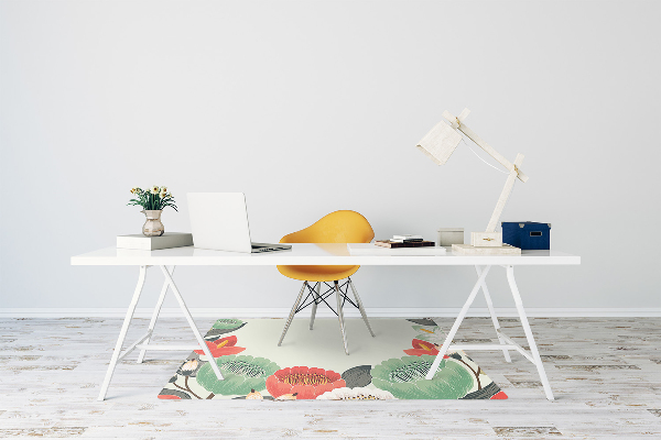Tapis de chaise de bureau Fleurs de printemps