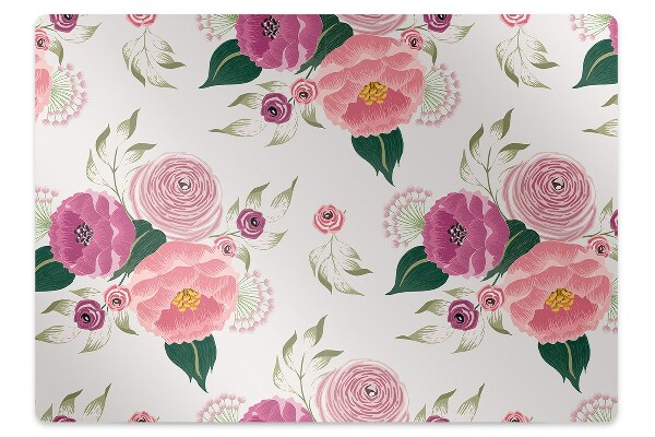 Tapis bureau Fleurs roses