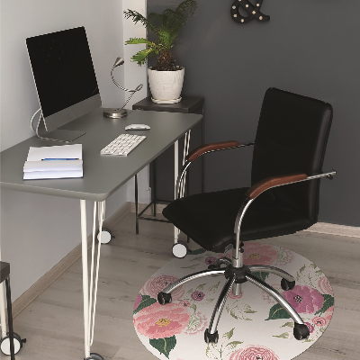 Tapis bureau Fleurs roses