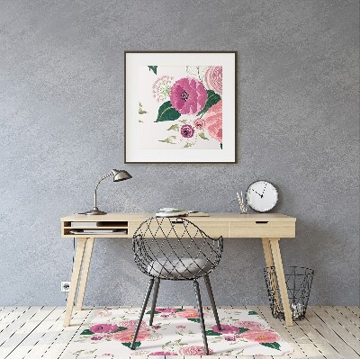 Tapis bureau Fleurs roses