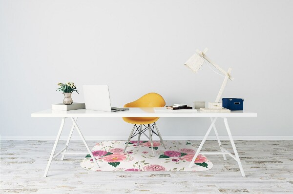 Tapis bureau Fleurs roses