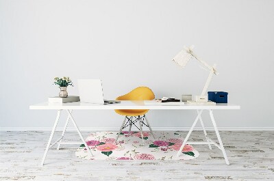 Tapis bureau Fleurs roses