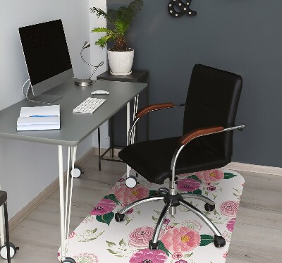 Tapis bureau Fleurs roses