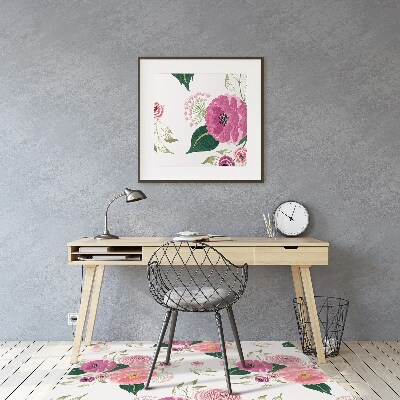 Tapis bureau Fleurs roses