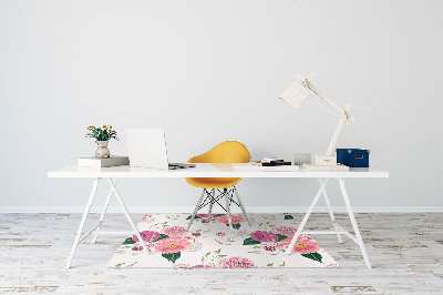 Tapis bureau Fleurs roses