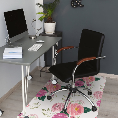 Tapis bureau Fleurs roses