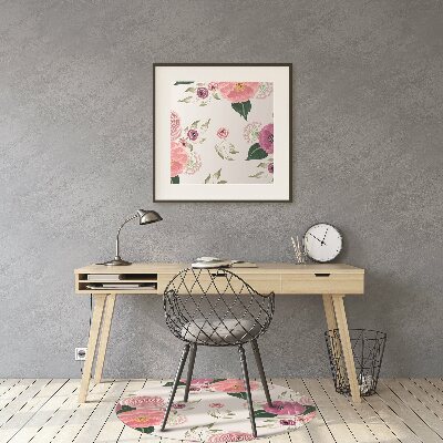 Tapis bureau Fleurs roses