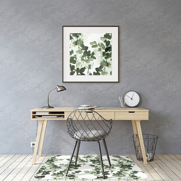Tapis pour chaise de bureau Feuilles vertes