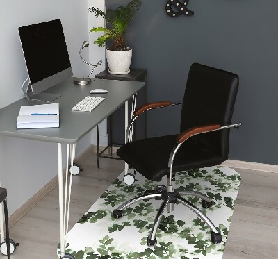 Tapis pour chaise de bureau Feuilles vertes