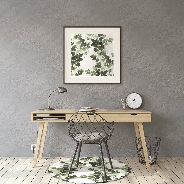 Tapis pour chaise de bureau Feuilles vertes