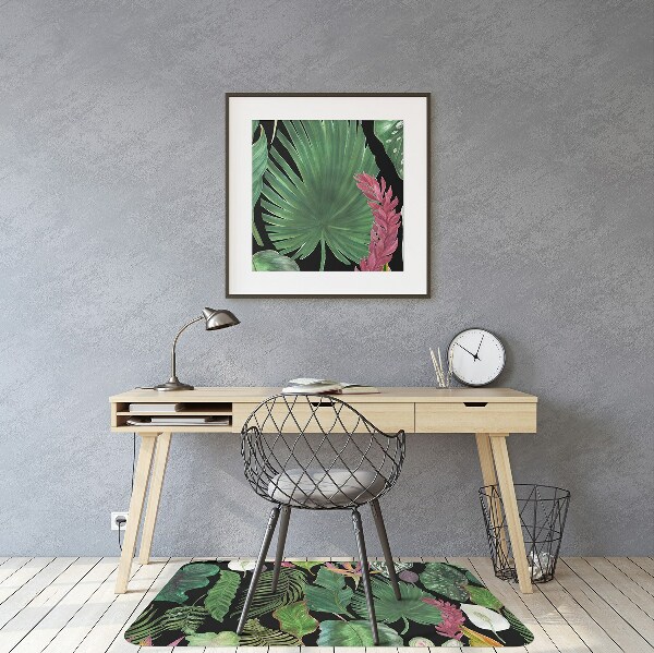 Tapis fauteuil bureau do biura Feuilles tropicales