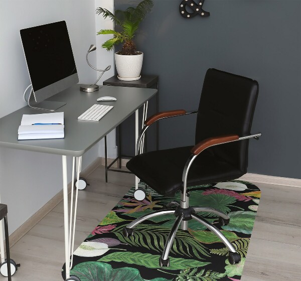 Tapis fauteuil bureau do biura Feuilles tropicales