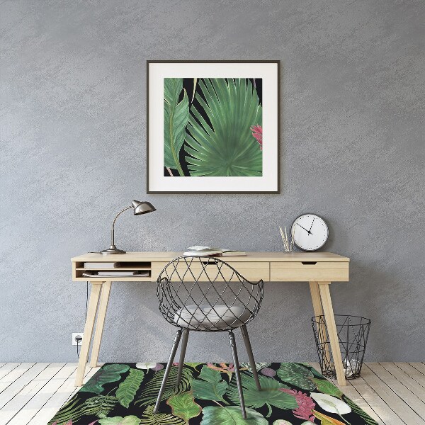 Tapis fauteuil bureau do biura Feuilles tropicales