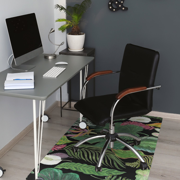 Tapis fauteuil bureau do biura Feuilles tropicales