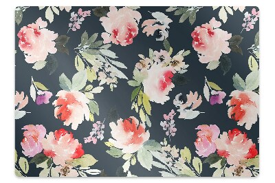 Tapis de chaise de bureau Fleurs peintes