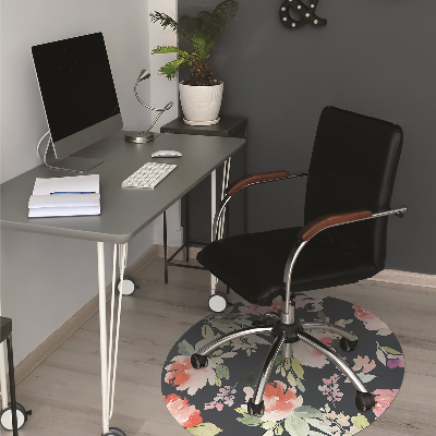 Tapis de chaise de bureau Fleurs peintes