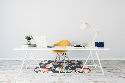 Tapis de chaise de bureau Fleurs peintes