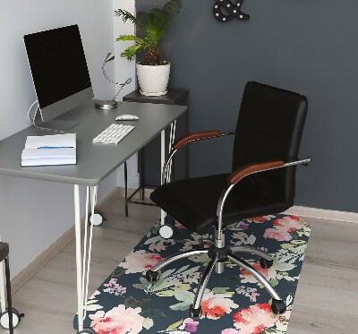 Tapis de chaise de bureau Fleurs peintes