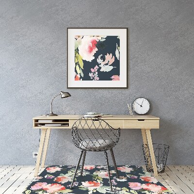 Tapis de chaise de bureau Fleurs peintes