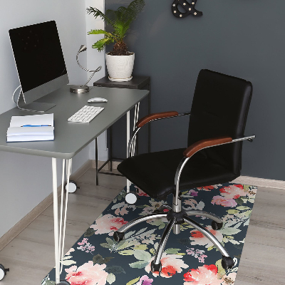 Tapis de chaise de bureau Fleurs peintes