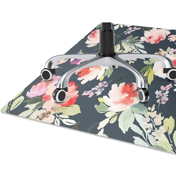 Tapis de chaise de bureau Fleurs peintes