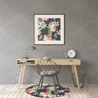 Tapis de chaise de bureau Fleurs peintes