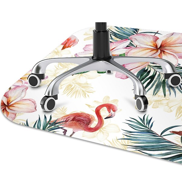 Tapis protection sol Flamingos en fleurs
