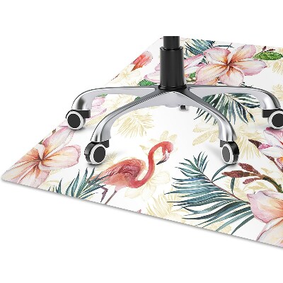 Tapis protection sol Flamingos en fleurs