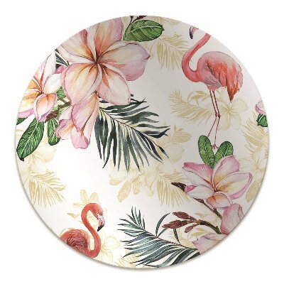 Tapis protection sol Flamingos en fleurs