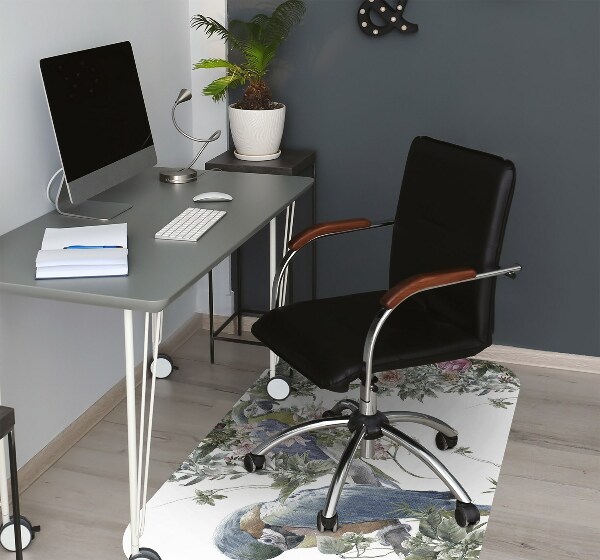 Tapis de chaise de bureau Perroquet
