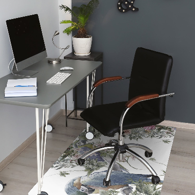 Tapis de chaise de bureau Perroquet