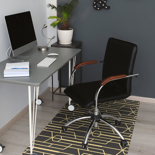 Tapis bureau Lignes jaunes