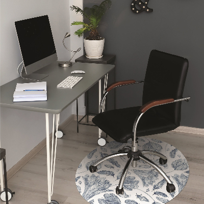 Tapis fauteuil bureau do biura Feuilles bleues