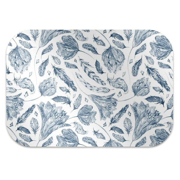 Tapis fauteuil bureau do biura Feuilles bleues