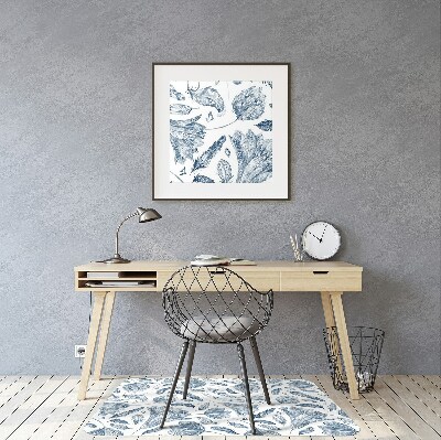 Tapis fauteuil bureau do biura Feuilles bleues