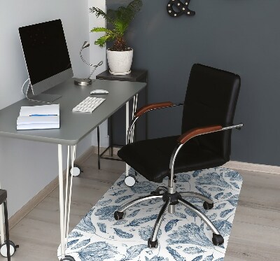 Tapis fauteuil bureau do biura Feuilles bleues