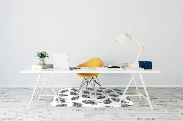 Tapis pour chaise de bureau Plumes dessinées