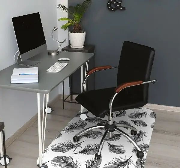 Tapis pour chaise de bureau Plumes dessinées
