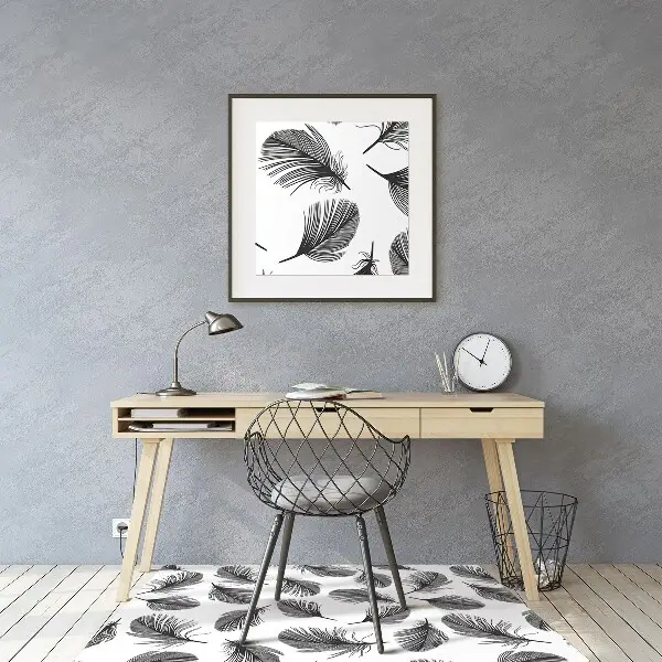 Tapis pour chaise de bureau Plumes dessinées