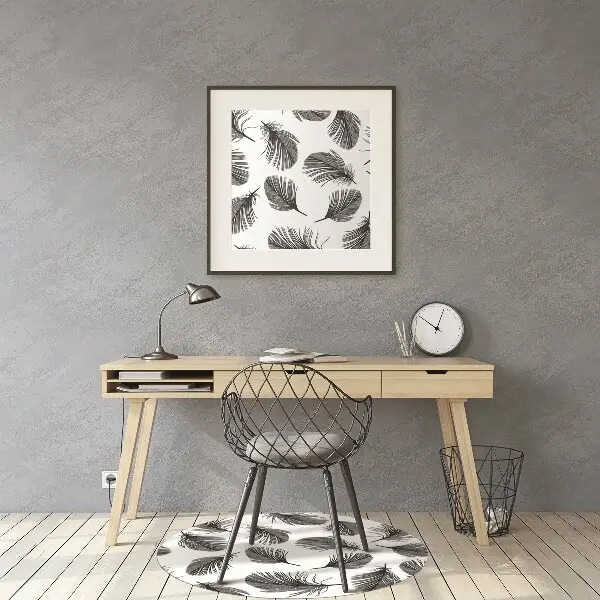 Tapis pour chaise de bureau Plumes dessinées