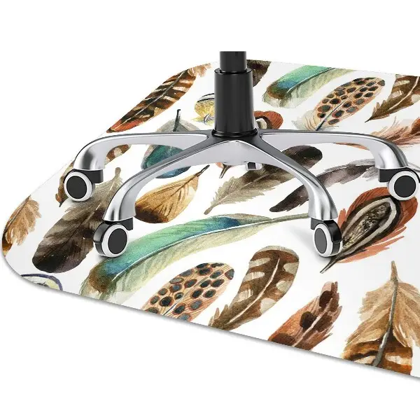 Tapis pour chaise de bureau Plumes aquarelles