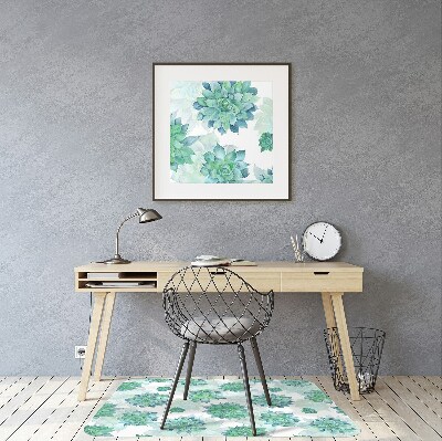 Tapis pour chaise de bureau Succulents