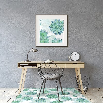 Tapis pour chaise de bureau Succulents